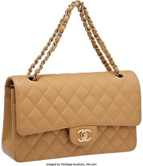 chanel flap bag beige gold